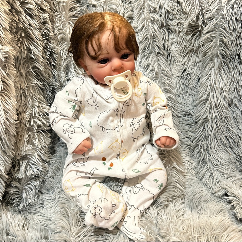 Reborn Baby Boy Cloth Body Full Silicone Limbs Vinyl & Accessories (NWT)